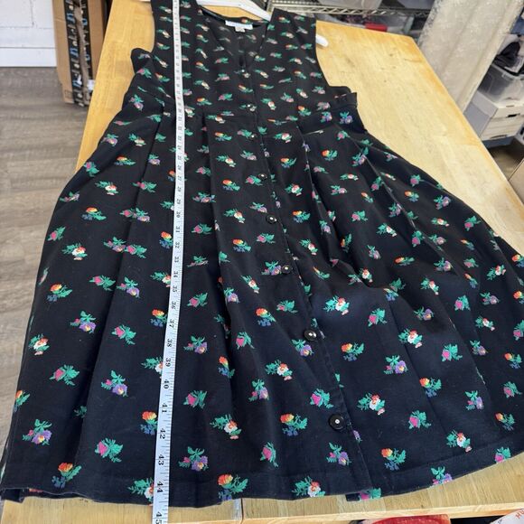 Vintage 80's Dress Cambridge Dry Goods Floral Pinafore Cottagecore Prairie Large - Picture 12 of 12